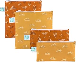Bumkins Reusable Sandwich and Snack Bags, for Kids Lunch Bags and for Ad...