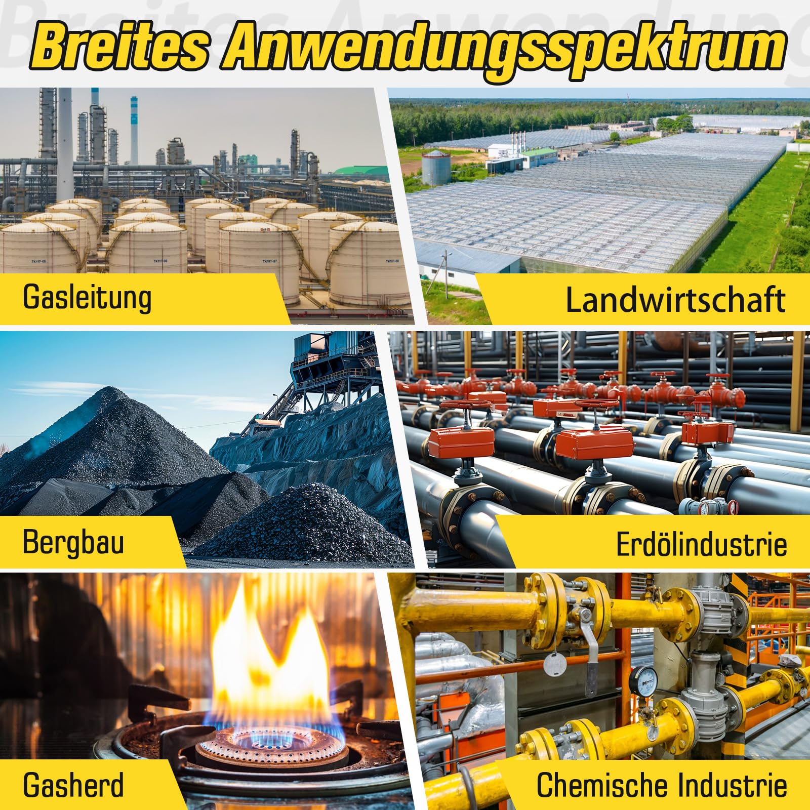 4 Gasmelder, Tragbar 4 Gas Monitor für H2S, CO, LEL und O2 Analysator, Wiederaufladbarer 4 Gasdetektor mit Ton, Licht und Vibration, Orange