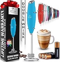 Vista 110 de Zulay Kitchen Potente varita espumadora de leche con 2 baterías Duracell – Mezclador de bebidas portátil ultrarrápido – Máquina de espuma eléctrica