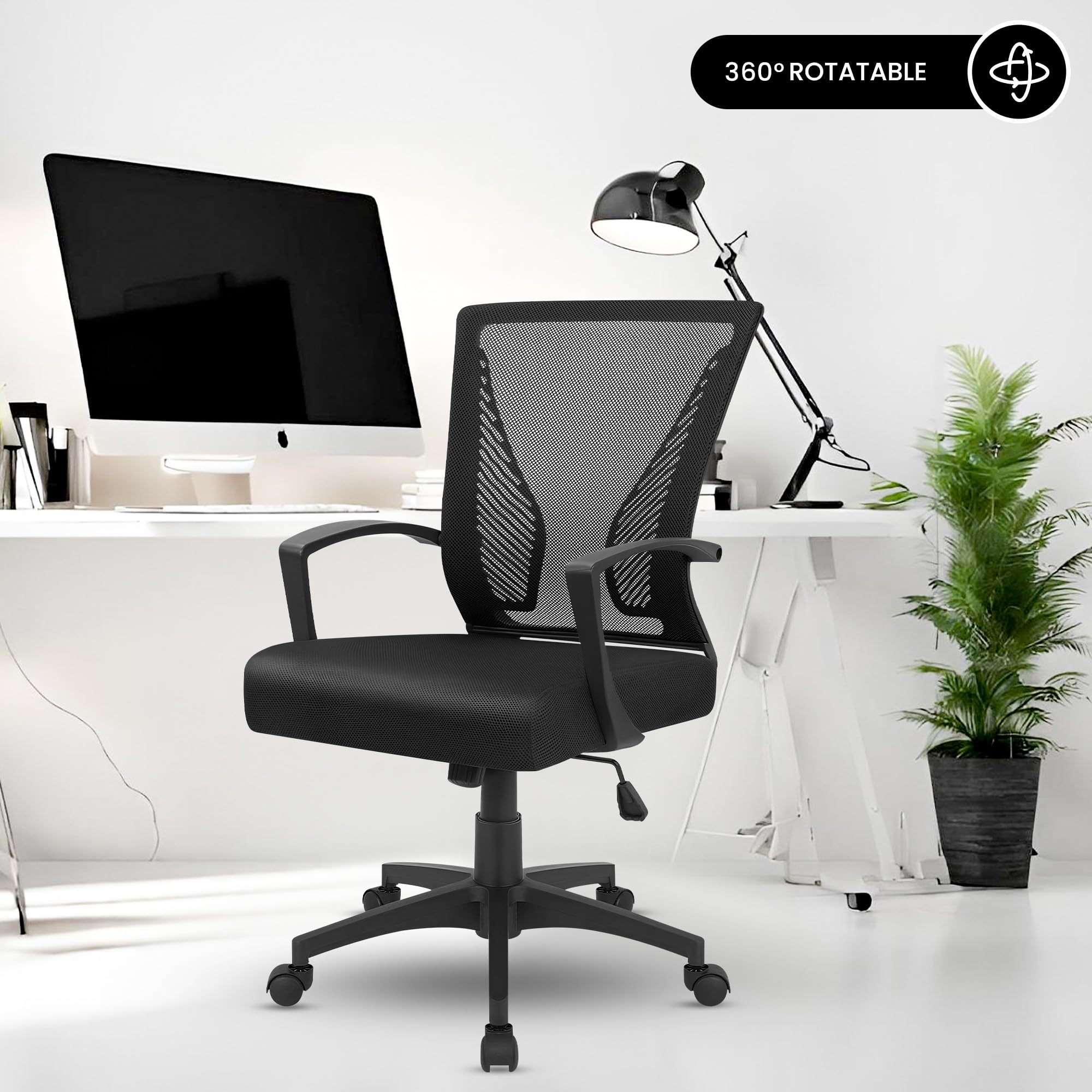 Chaise Gaming Bayt – Ergonomique Avec Repose-pieds Rétractable, Dossier Inclinable, Accoudoirs Réglables – Rotation 360° – Noir Et Bleu – Pour Bureau Et Télétravail