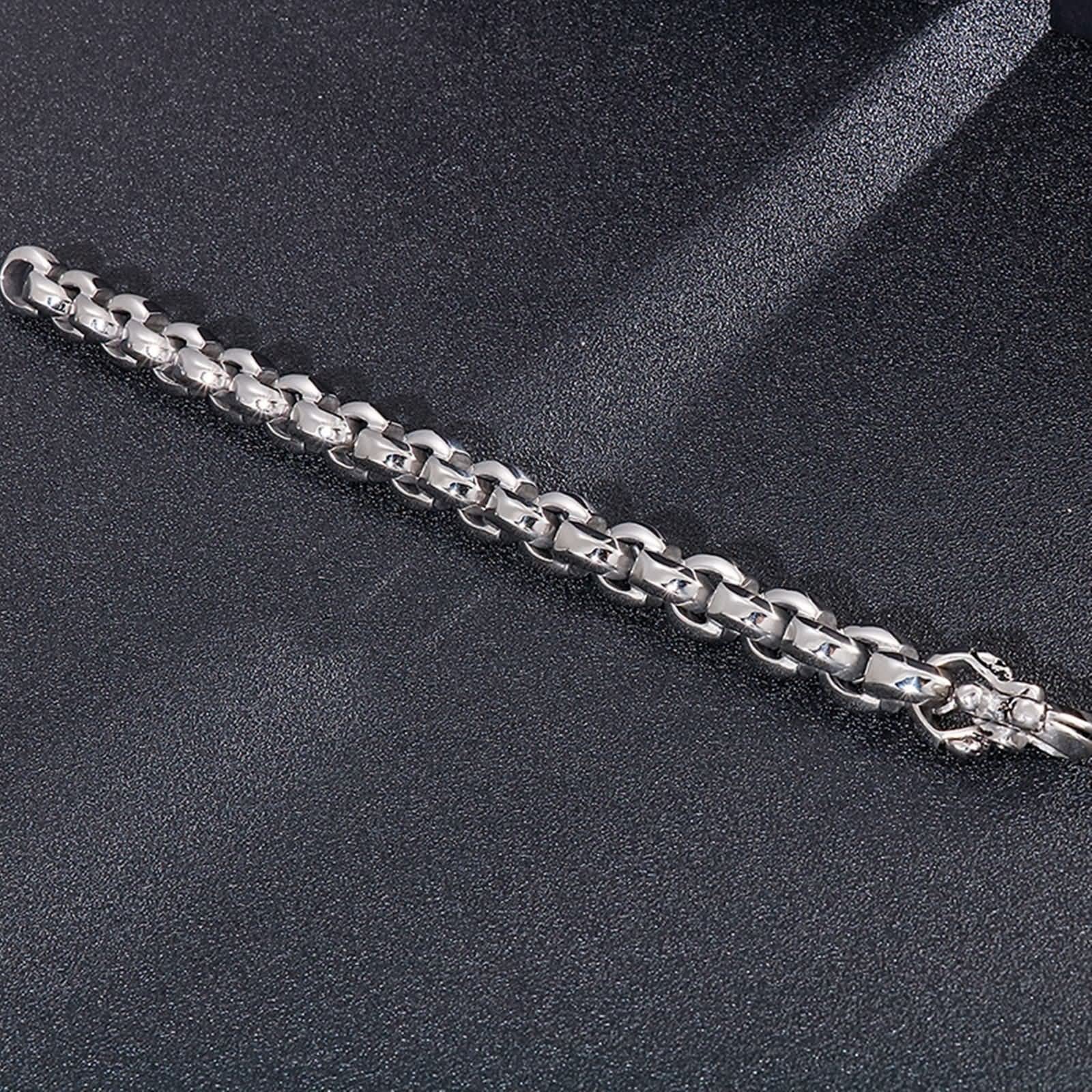 Gualiy Männer Armband Edelstahl Armband Für Herren Edelstahl Runde Gliederkette Armband 21cm Silber