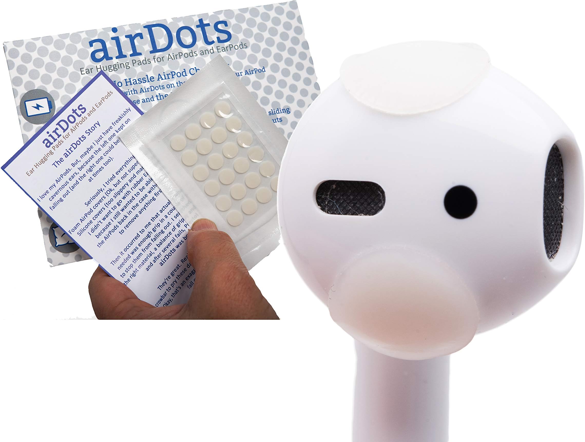 AirDots 2.0 AirPods Ear Hook Accessory Compatible Apple AirPods AirPods Pro and AirPods 2 EarPods Earphones Earbuds (24 Pack). Easy Charging, Better Sound and Comfy. Patent Pending.