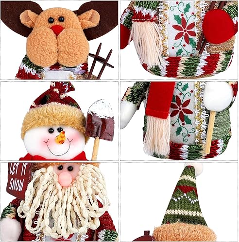 Miniatura 3 de Christmas Decor 3pcs Holiday Ornaments Plush Standing Snowman Reindeer Santa Claus, Perfect for Table Fireplace Indoor Home Decoration Xmas Party