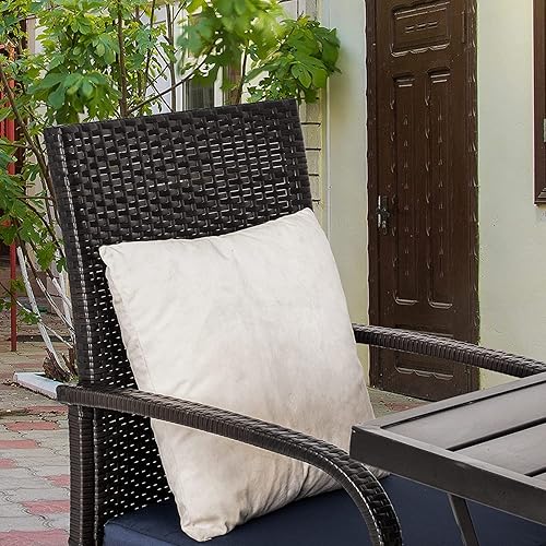 Miniatura 7 de VOYSIGN Juego de 2 sillas de mimbre para exteriores, sillas de comedor de patio con cojines extraíbles, sillas de fogata