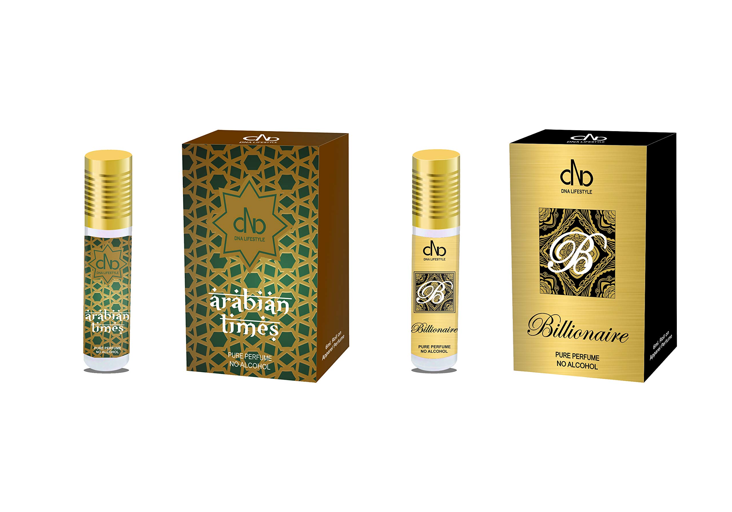 DNA LIFESTYLEArabian Times and DNA Billionaire -Dubai Series Pack of 2 -6 ml Roll-on Pure Perfume