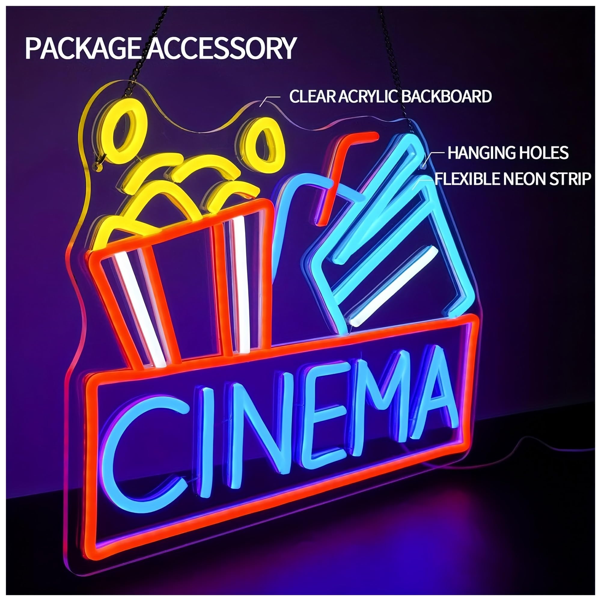 Luce al neon Insegne luminose al neon cinematografiche Decorazioni da parete per luci teatrali Sala cinematografica Camera