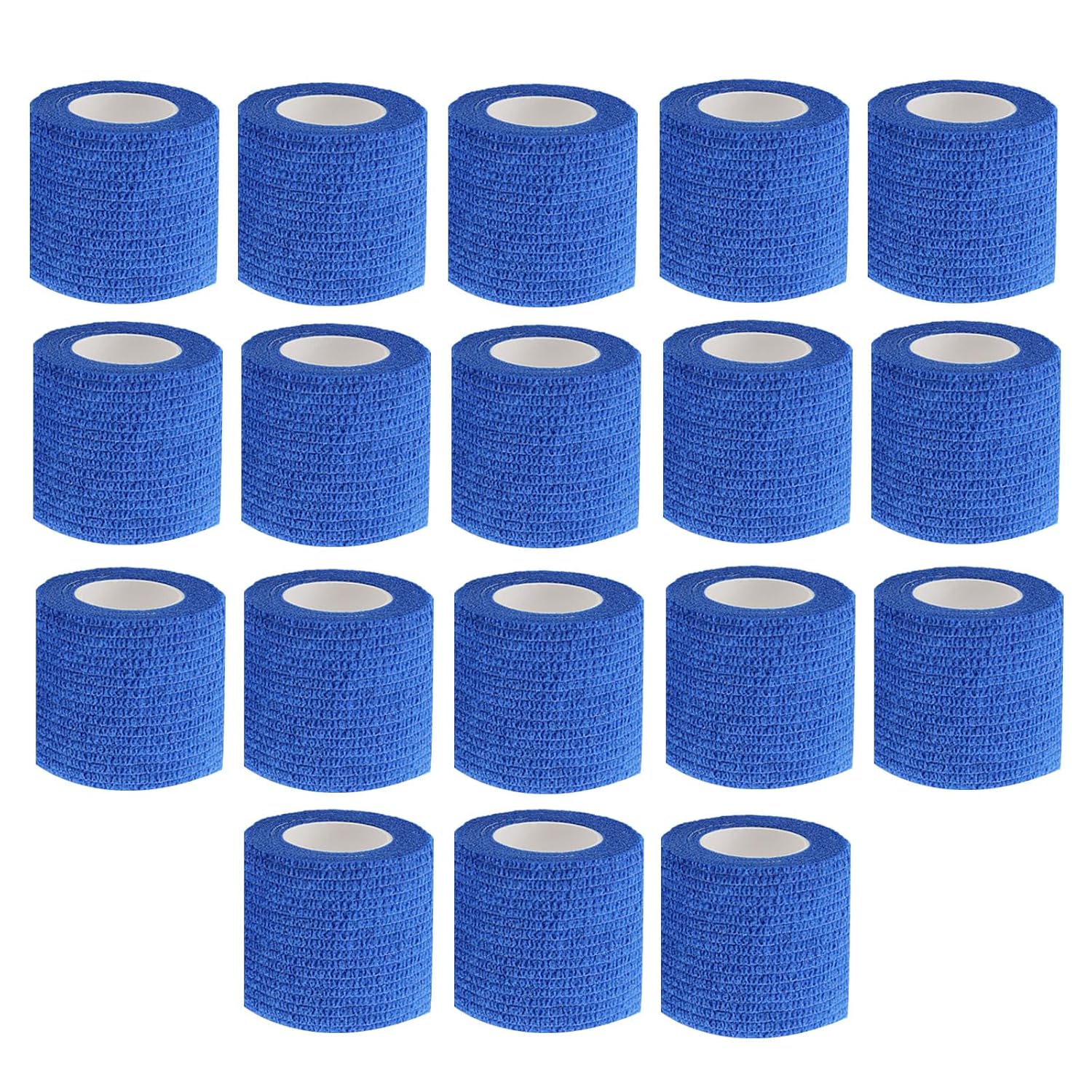 VideoPUP 18pcs Tattoo Grip Tape Blue, 2.95"x 5Yards Disposable Cohesive Tattoo Grip Cover Wrap Elastic Bandage Handle Grip Tube for Tattoo Machine Tattoo Grip Accessories