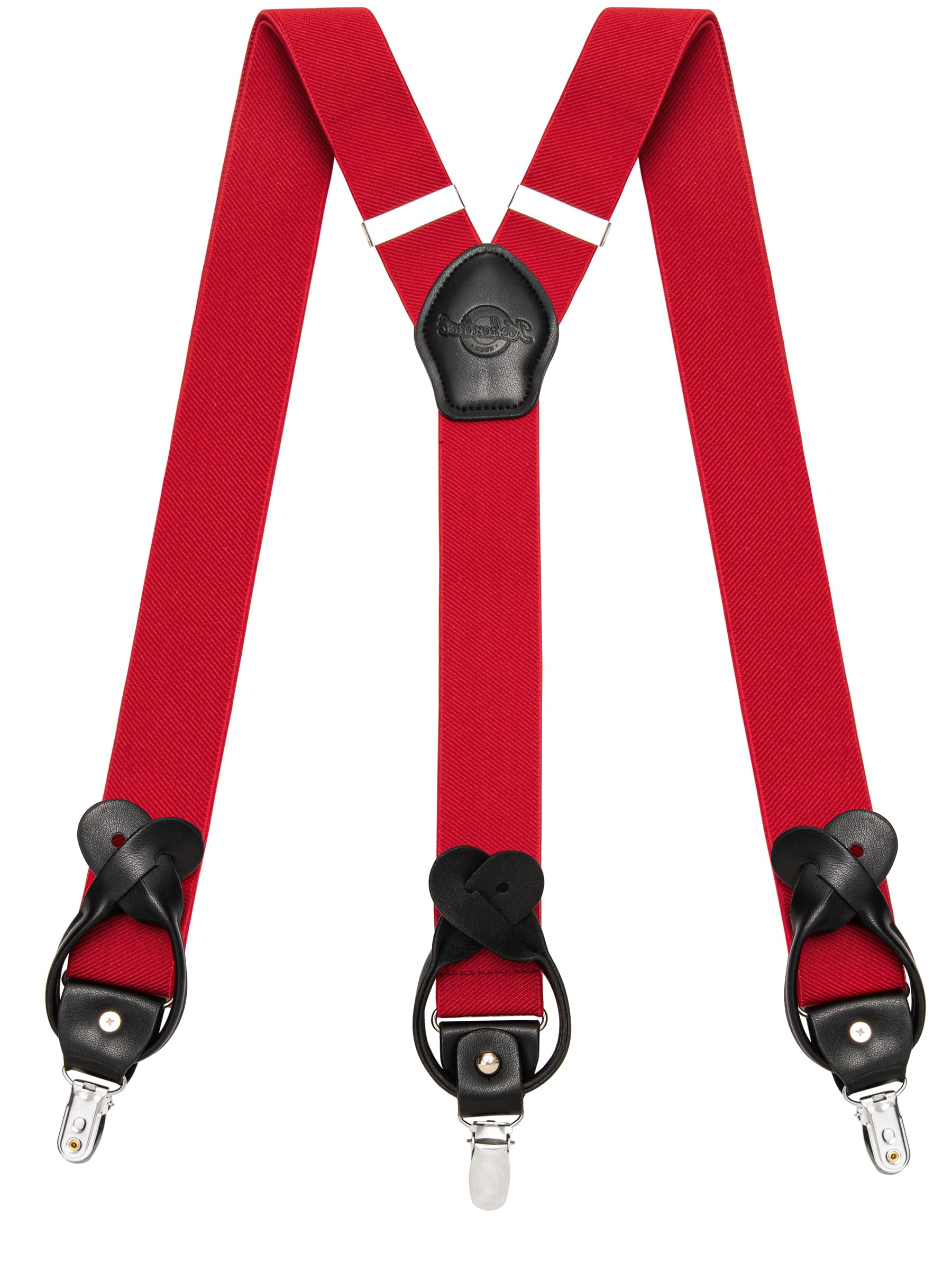 – Braces for Men with Clip and Button Attachment Options, Includes 6 Buttons, 1.4 Inch Width Y-Shape for Heights up to 6'7", Stainless Steel, XL Elasticity Adjustment Suspenders