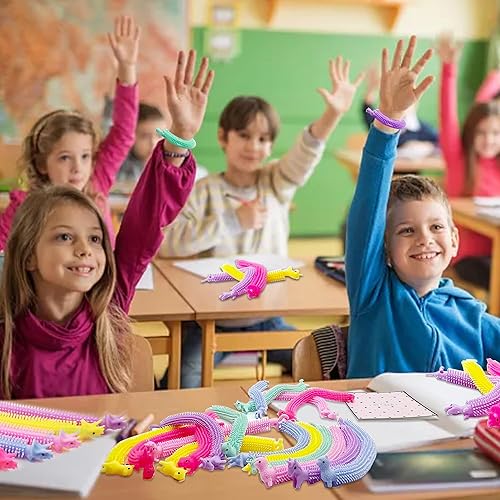 Miniatura 3 de Paquete de 30 juguetes para ansiedad de cuerdas elásticas, juguetes sensoriales vibrantes a granel para niños y adultos, alivio del estrés, juguetes