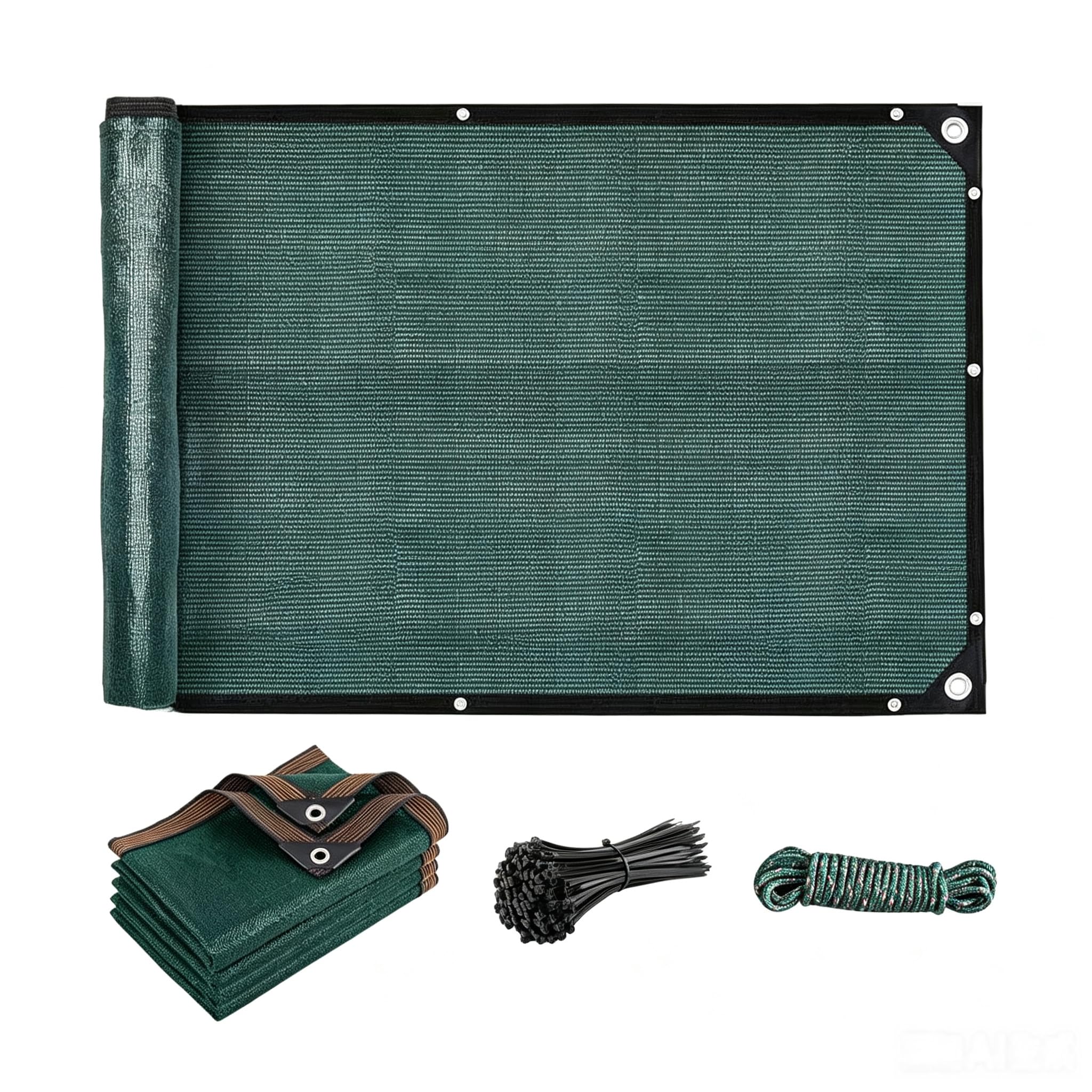SuQurtom Garden Privacy Netting 2mx10m, Privacy Fence Screening 90% HDPE Outdoor Shading Net, UV-Resistant Tear-Resistant Windbreak Shading Net with Cable Ties and String, for Wall Garden Yard Backyar