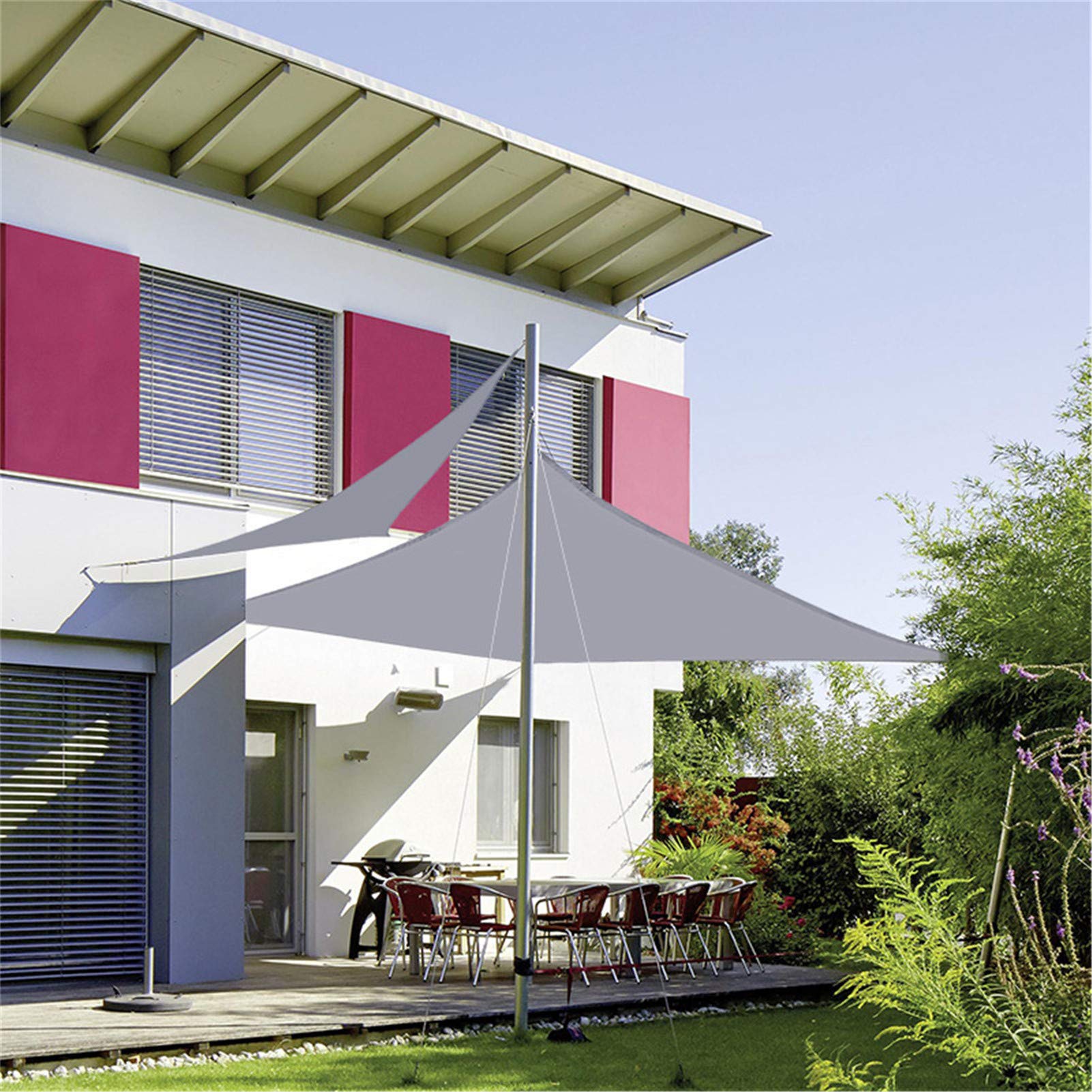 BEDSETS Tenda a Vela Triangolare, Vela Ombreggiante,Tenda a Vela Triangolo Protezione Raggi UV Vela Tenda, Impermeabile e Resistente, per Giardino Balcone Terrazza (3X3X3m,Azzurro)