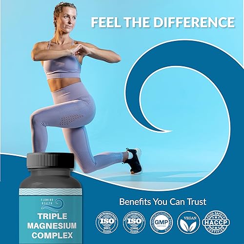 Miniatura 10 de Complejo triple de magnesio (60 cápsulas) - 470 mg de glicinato, malato y citrato de magnesio