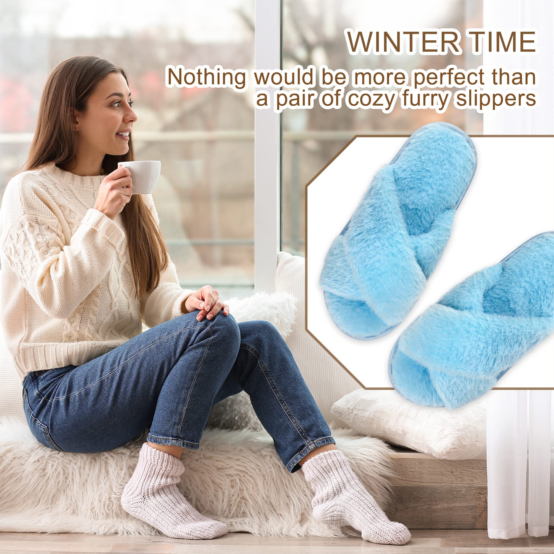 riemot Pantofole Donna in Memory Foam Ciabatte Invernali da Casa Calde leggere Comode Ciabatte Donna Antiscivolo Ciabatte Pelose Morbide Suola Scarpe Donna Invernali Indoor Outdoor