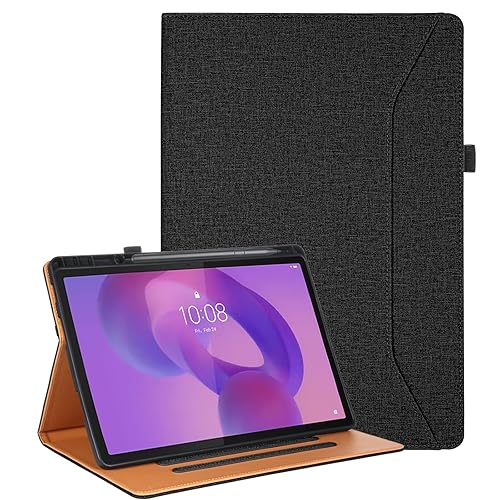 Vakarey Case for Lenovo Idea Tab Pro with Pen Holder Shockproof Cover for Lenovo Idea Tab Pro Case 12.7 Inch 2025,Black