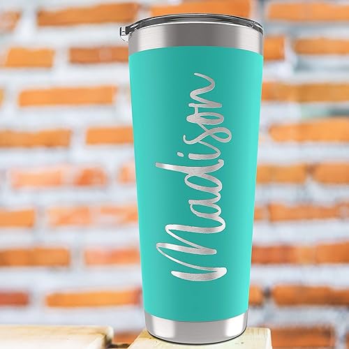 Miniatura 5 de Vasos personalizados con tapa y popote, de 20, para café y viajes regalo personalizado para mujeres