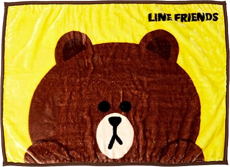 Amazon Co Jp 丸眞 ひざ掛け Line Friends ハッピー ブラウン ブランケット H70 W100cm かわいい ふわふわ おしゃれ 防寒グッズ ホーム キッチン