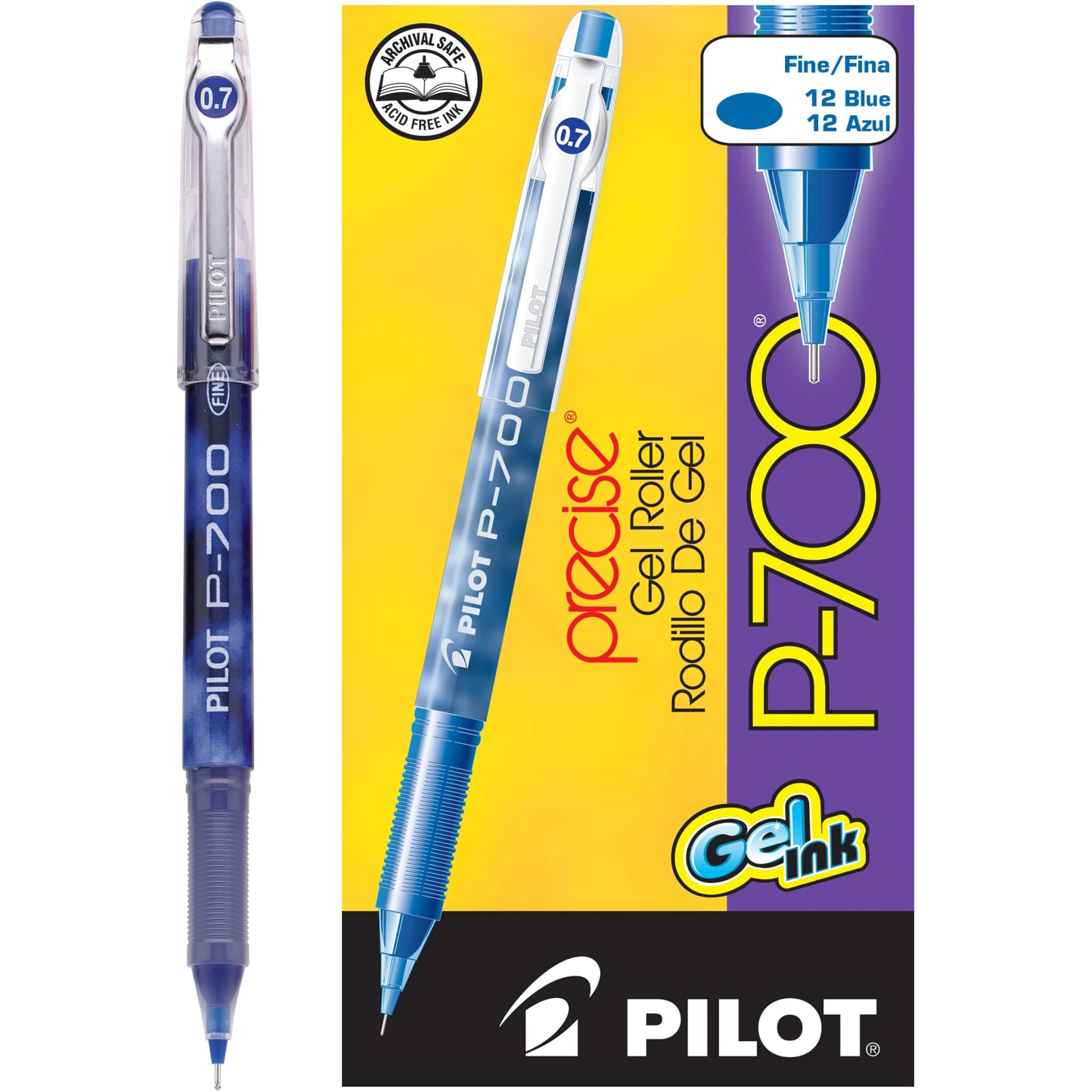 Pilot Precise P-700 ゲルインクボールペン 極細 ブルーインク 1本 38641 Dozen Box