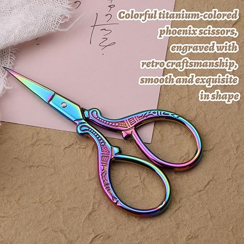 Miniatura 4 de Tijeras pequeñas de bordado de 3.6 pulgadas, tijeras afiladas de acero inoxidable, herramientas de costura multicolor para costura, herramienta de