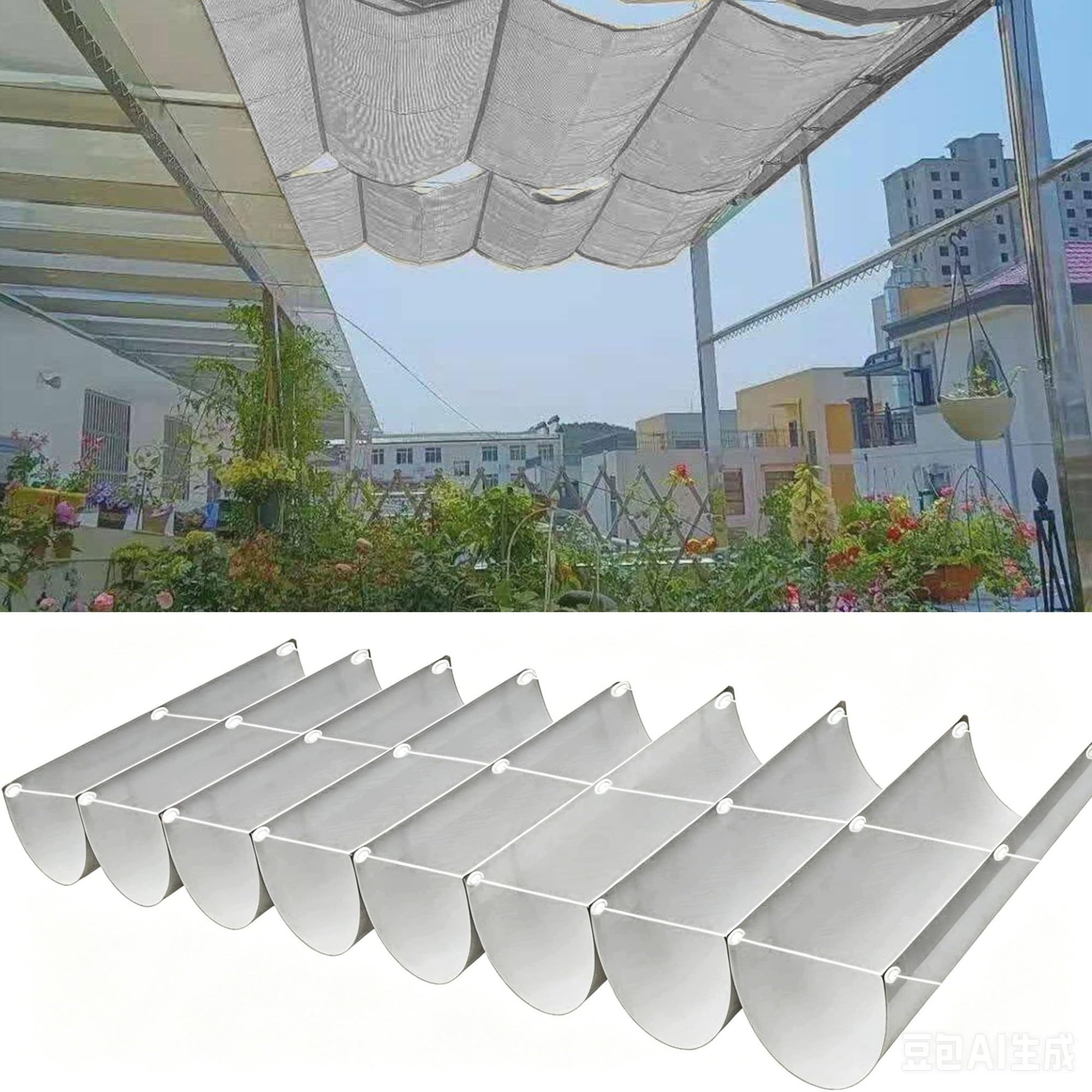 Bâche ombrage réglable et étanche pour terrasse de grande taille