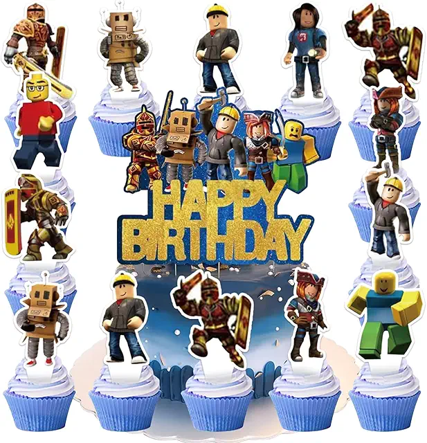 25 Piezas Decoración Tartas Cumpleaños Roblox para Niños - Figuritas Roblox