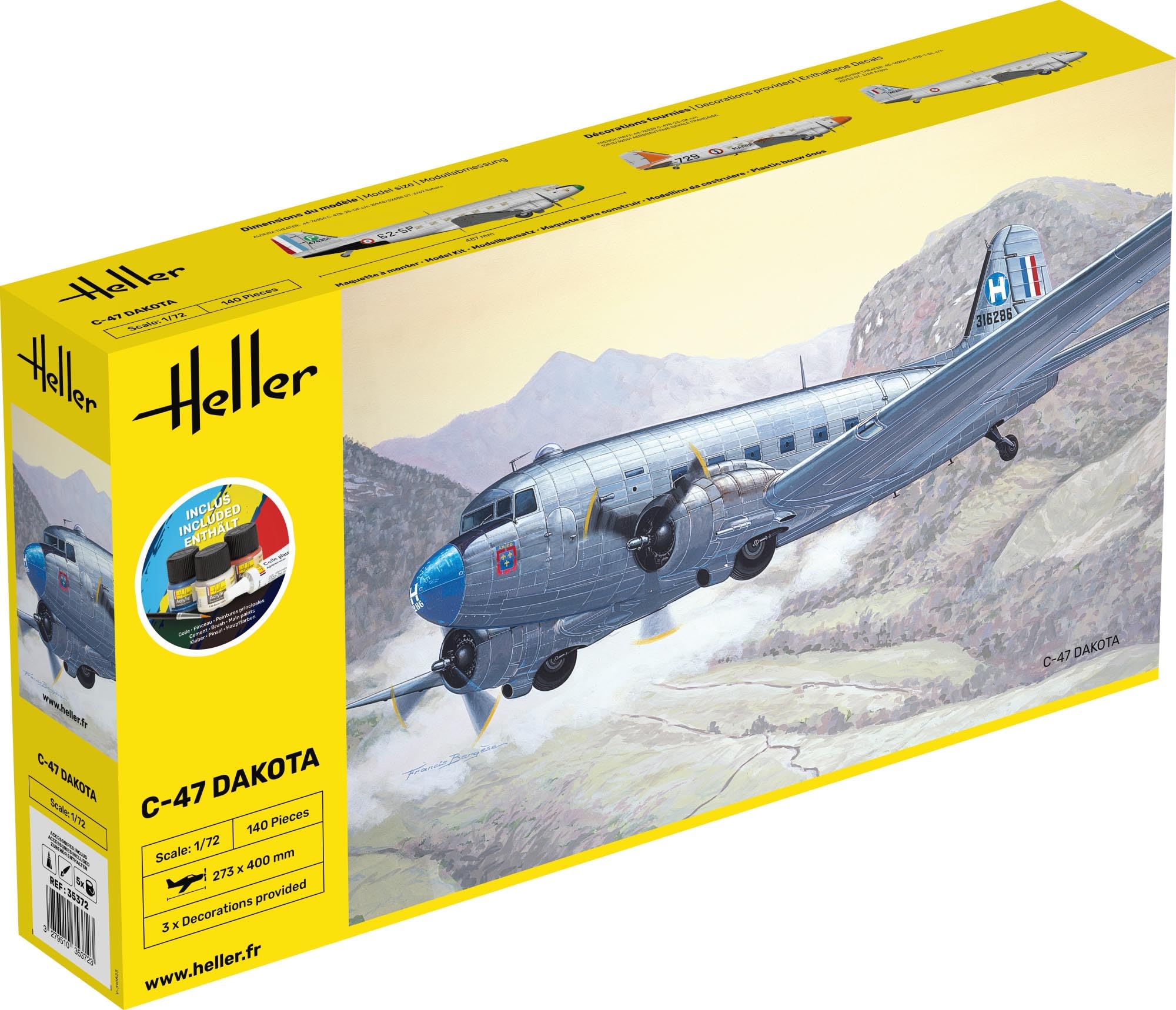 Heller 1:72 Starter Set - C-47 Dakota