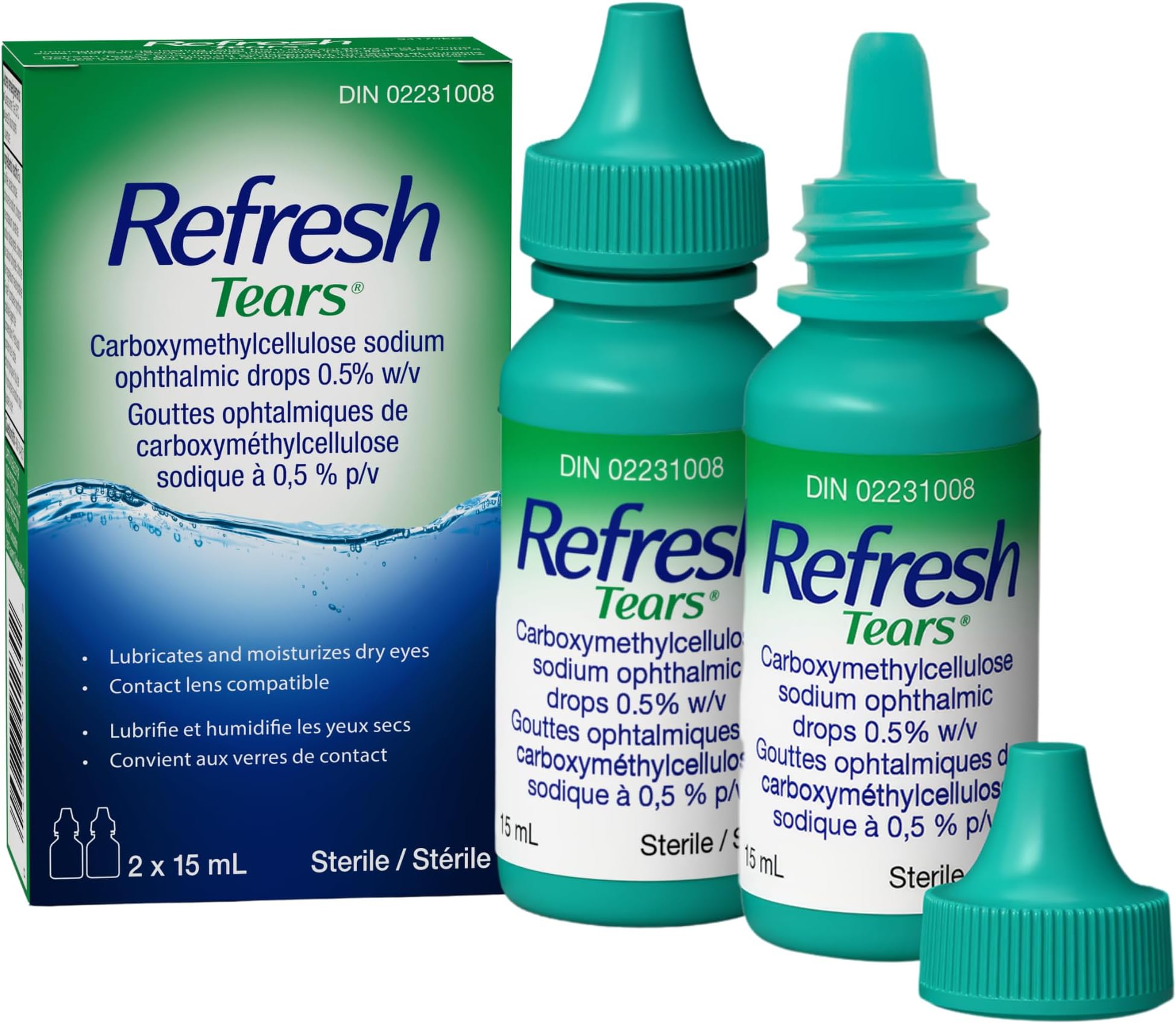 Tears Lubricating Eye Drops, 2 x 15 ml