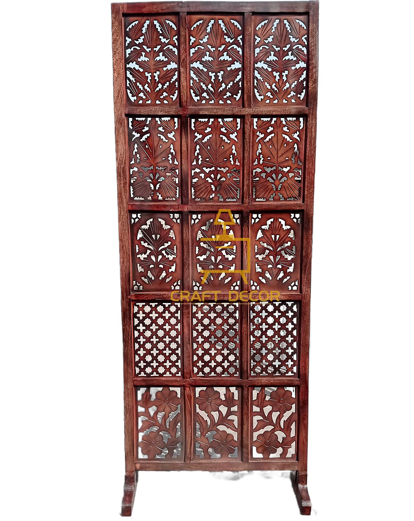 Wooden Room Partition for Living Room/Wood Screen Separator & Room Divider Straight Single Panel with Stand for Living Room/Bedroom/Office/Restaurant(Brown)-image-36