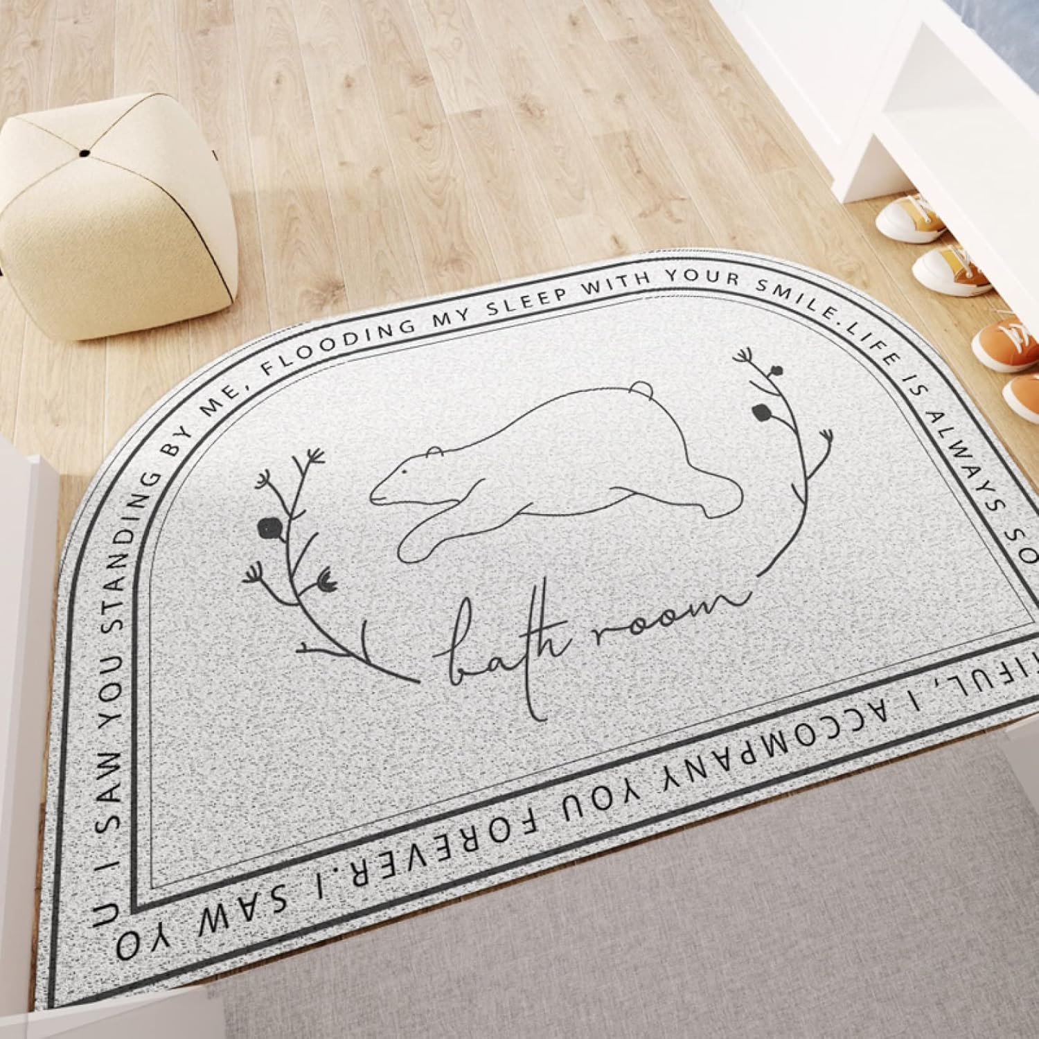 半円型玄関マット 屋外用 エントラスマット 泥落としマット ドアマット 長方形 泥落とし おしゃれ 北欧 カラー 洗える 室内 屋内