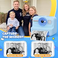 HiMont Gyermek Instant Fényképezőgép 1080P - 32GB Kártyával és 3 Tekercs Nyomtatópapírral, Kék Digitális Kamera 3-12 Éves Gyerekeknek 3