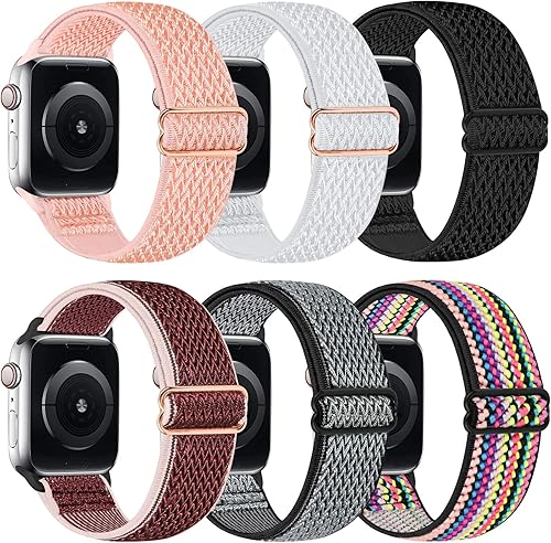 Miniatura 7 de Correas elásticas de nailon brillantes compatibles con correas de Apple Watch de 1.496 pulgadas, 1.575 pulgadas, 1.614 pulgadas, 1.654 pulgadas,