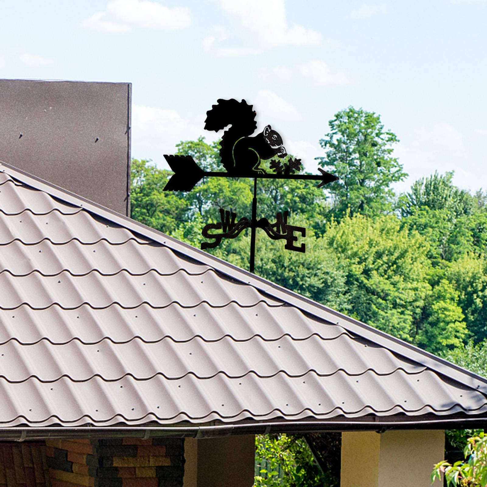 MagiDeal Girouette en Métal, Figurines pour Jardin, Outil De Mesure Professionnel, Girouette Con Support pour Extérieur, Ferme, Cour, Tonnelle- écureuil