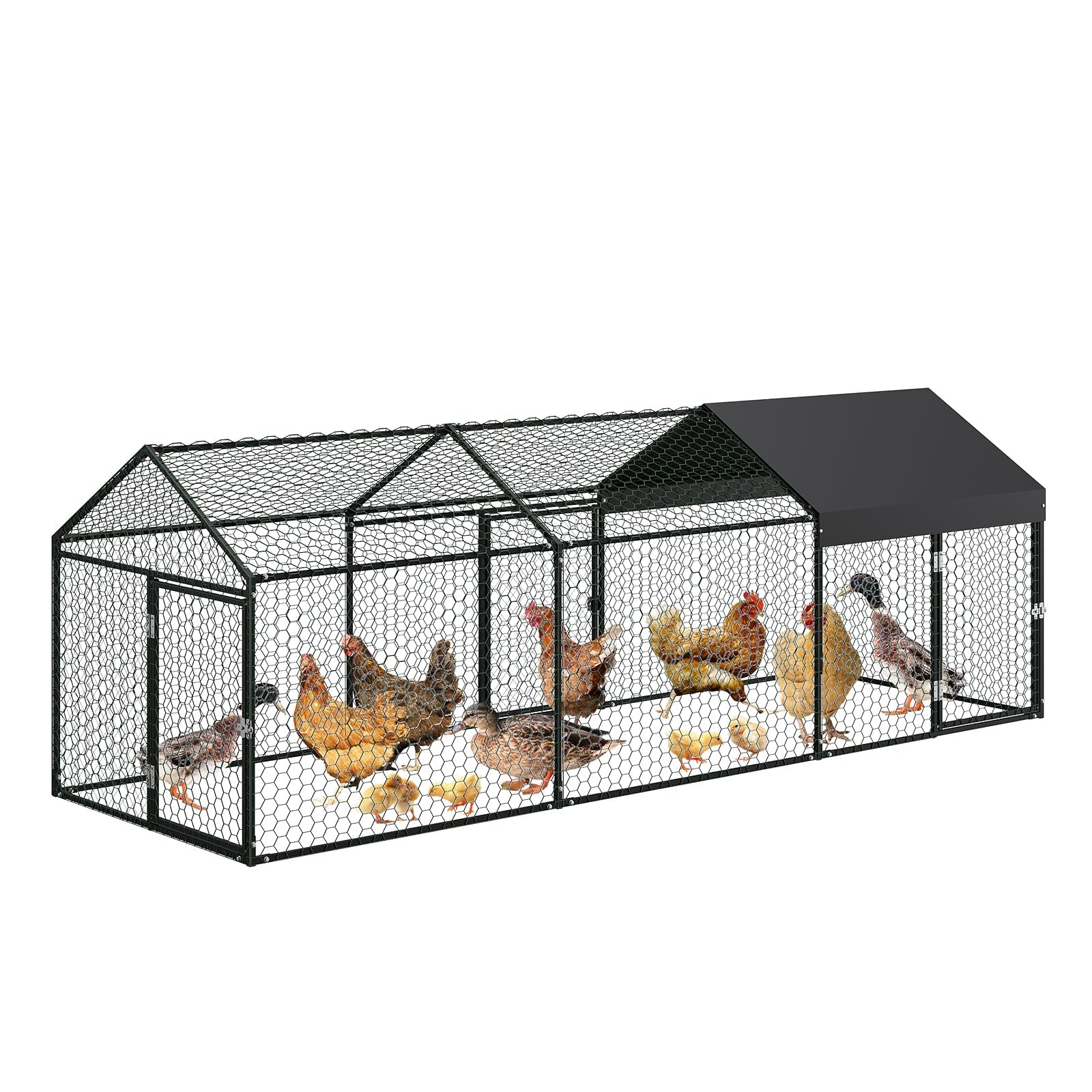 Photo 1 of (parts sold, unknown missing parts) Large Metal Chicken Coop with Cover