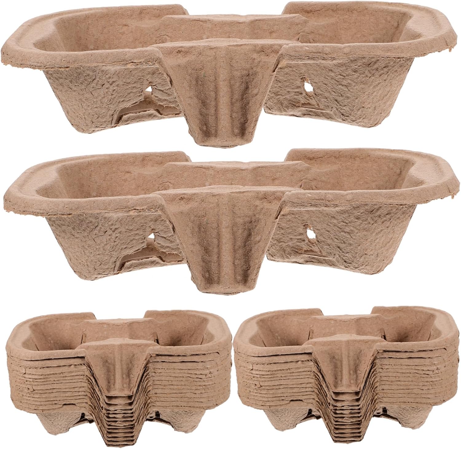 50pcs Paper Coaster Cup Holder Beverage Carrier Milk Tea Packing Tray for Outdoor Takeout Gatherings
