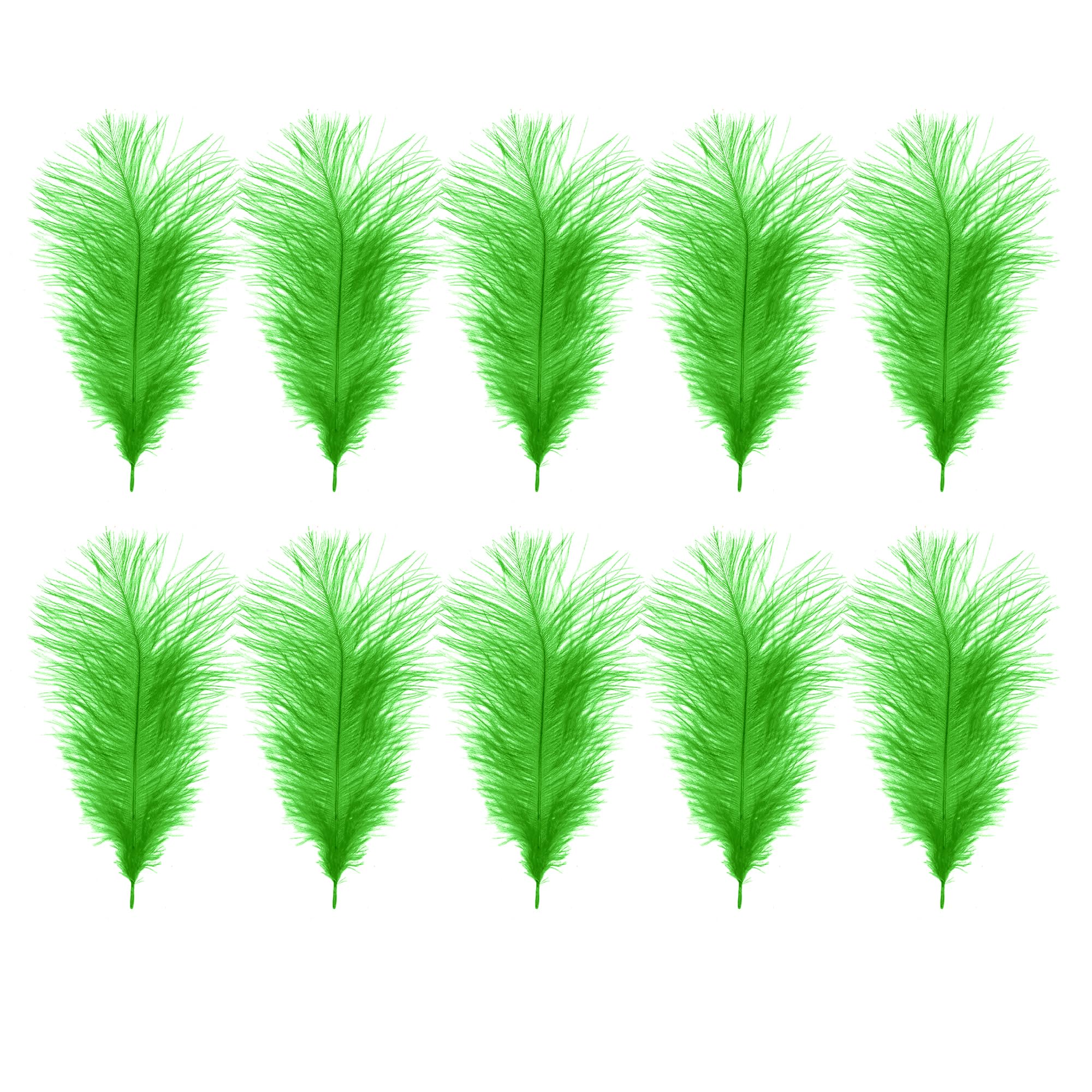 Trimming Shop 14-16inch(35-40cm) Green Ostrich Feathers Plume for Wedding Table Centrepieces Home Decoration Decorating Costumes Headdresses Showgirl Spadones, Pack of 10 — image 1