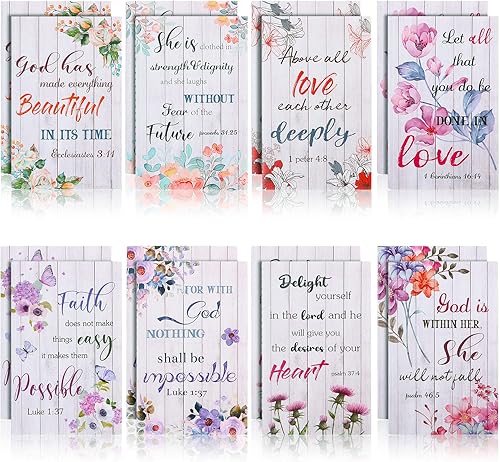 Diarios de oración diaria de flores para mujeres, cuadernos de versículos bíblicos rústicos con estampado floral, citas inspiradoras, bloc de notas