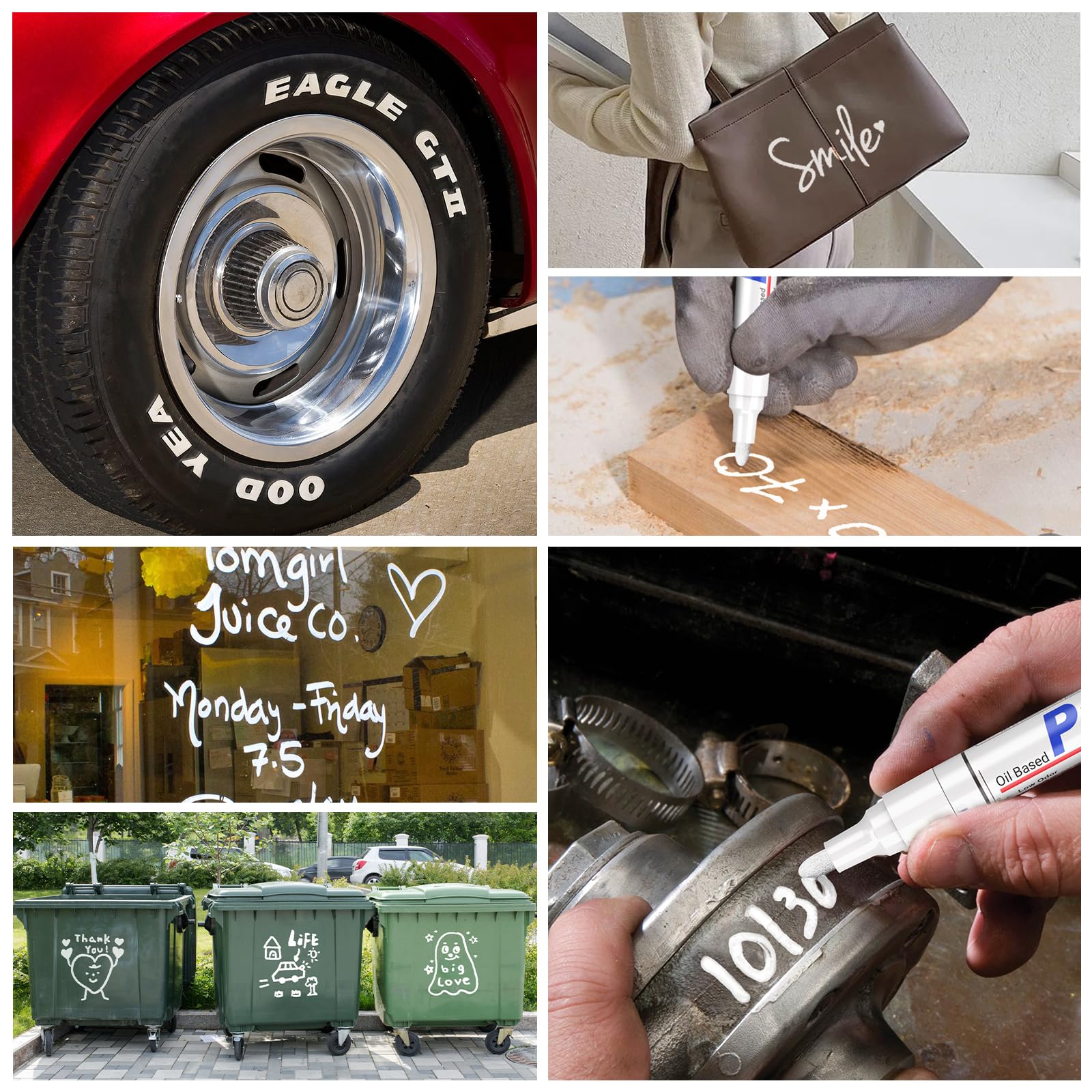 ANYUKE Lot De 4 Marqueurs Permanents Noirs Imperméables De