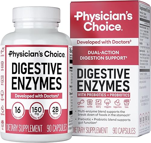 Miniatura 7 de Physician's CHOICE Enzimas digestivas - Enzimas múltiples, prebióticos orgánicos y probióticos para la salud digestiva y la salud intestinal - para