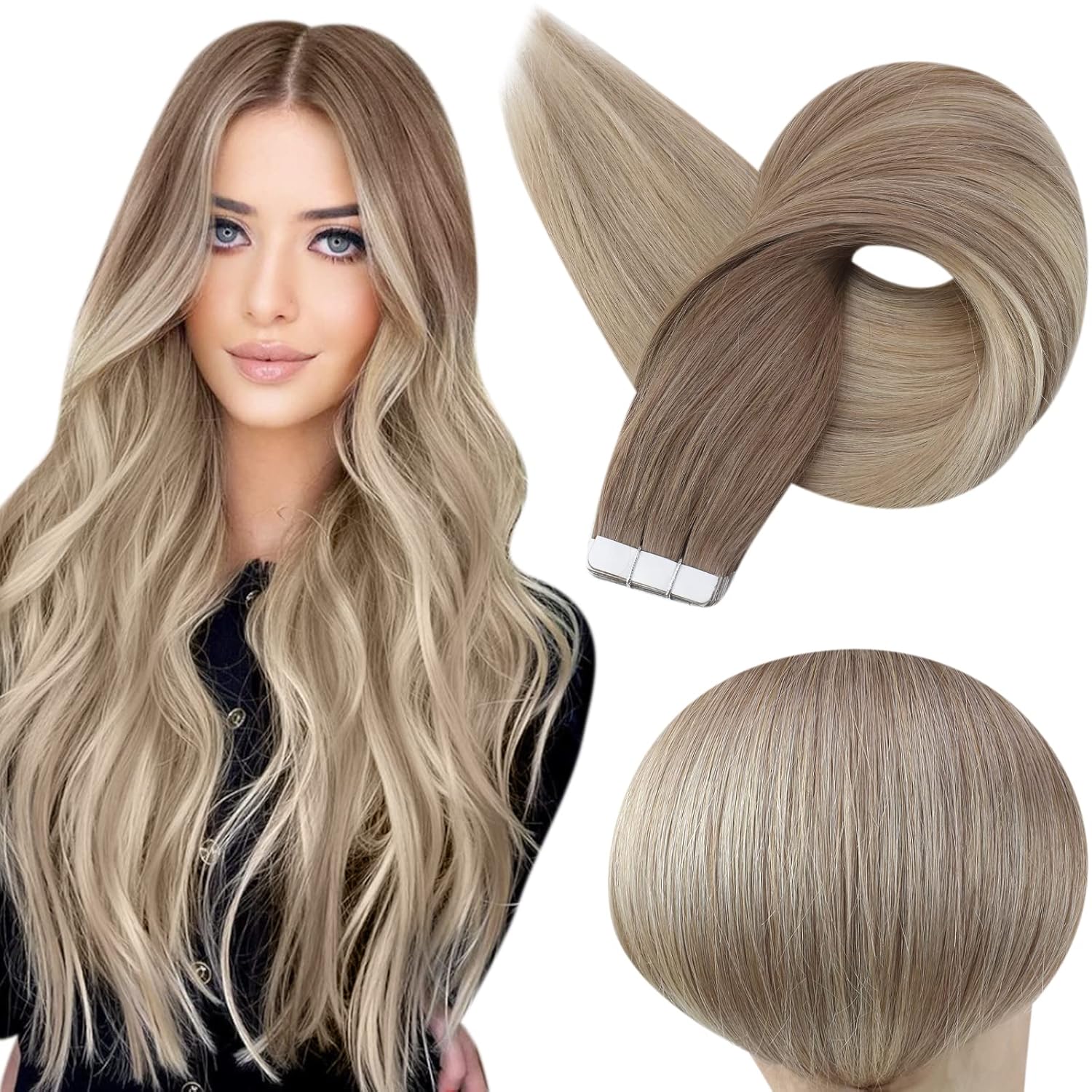 Full Shine Tape in Hair Extensions 50 Gram 20 Pcs Balayage