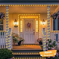 Vista 7 de JMEXSUSS - 100 luces LED solares de cuerda para exteriores, impermeables, 33 pies, luces solares para trampolín con clasificación IP65, 8 modos