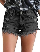womens black ripped shorts