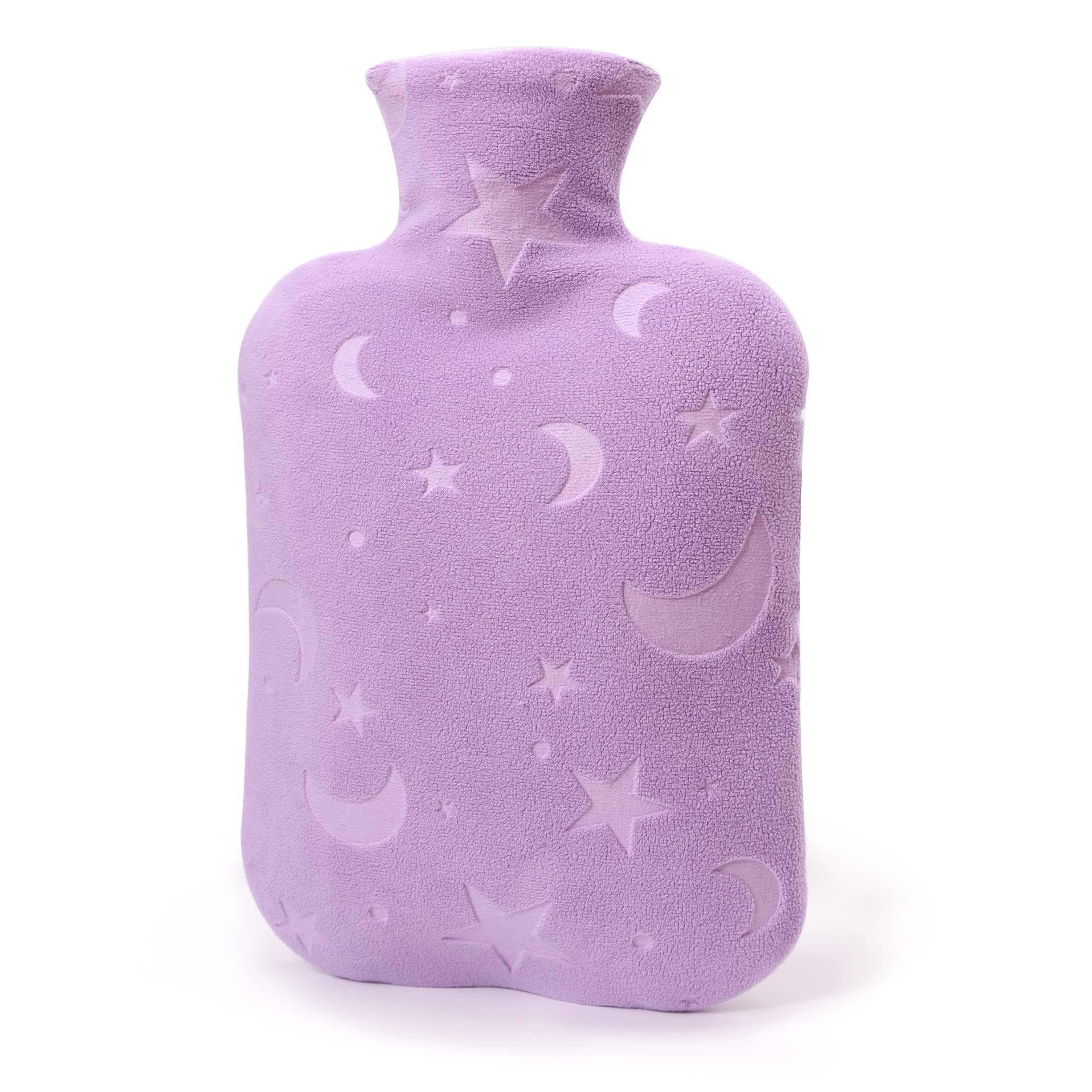 DICEVER Hot Water Bottle with Soft Cover, 2L Hot Water Bag for Menstrual Cramps, Neck and Shoulder Pain Relief, Hot and Cold Therapies, Hand Feet Warmer, Purple