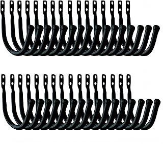 Gun Rack Hooks Wall Mount Hangers with Heavy Duty Steel and Coated Soft Padding; Safe Wall Storage and Display for Rifle Shotgun Archery Bow Backpack (Black 32 pcs/16 pairs) - DeYoungArbeit