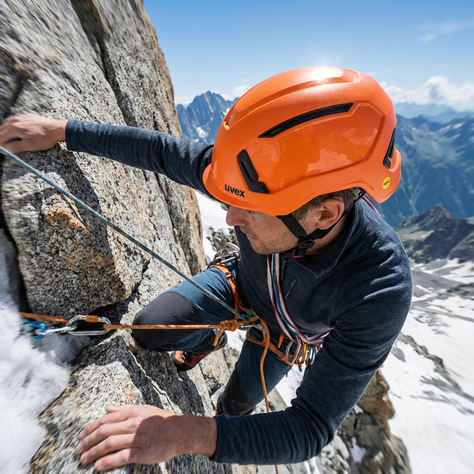 Schutzhelm pronamic Alpine MIPS 9735231 Orange mit Lüftungen