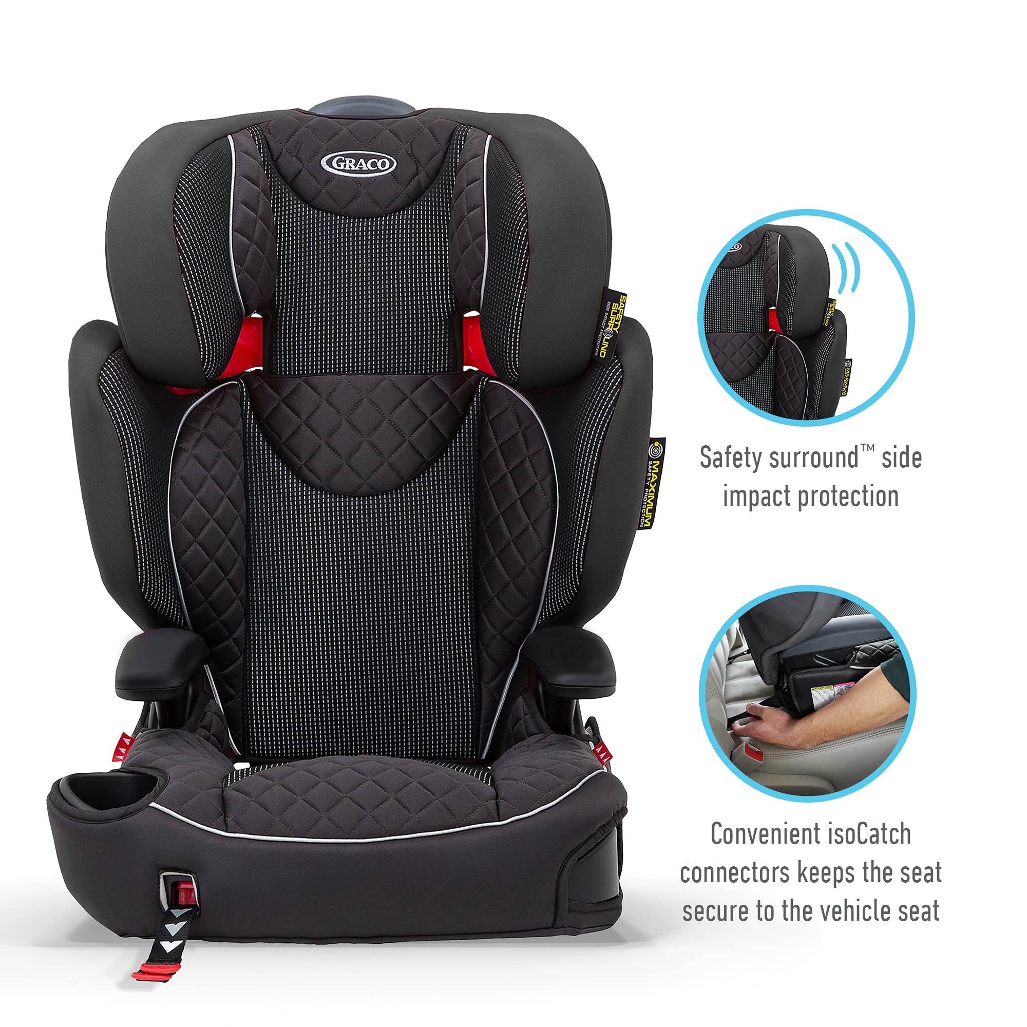 Graco Affix High back Booster Car Seat with ISOCATCH Connectors, Group