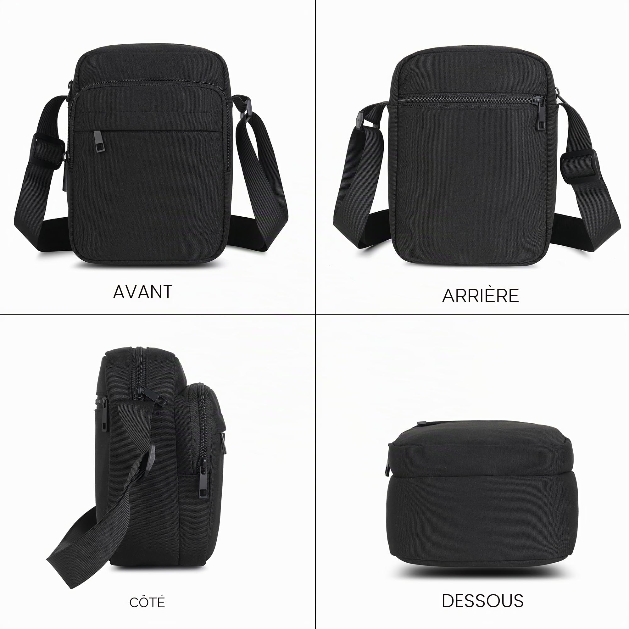 Sac Bandoulière Sacoche Homme Sacoche Sac Porté Epaule Imperméable Canvas Sacoche pour Usage Quotidien Le Travail Loisirs Vacances