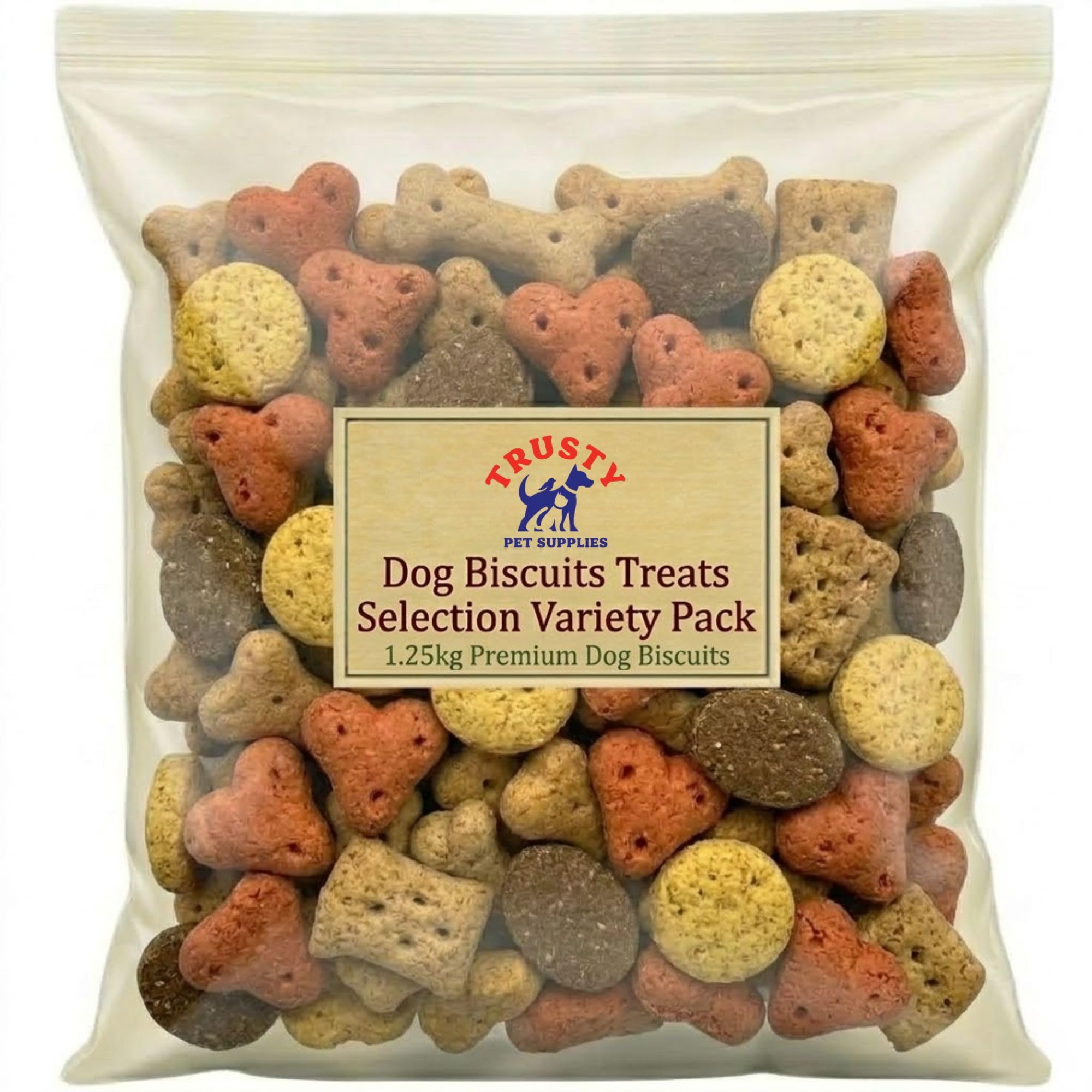 Dog Biscuits Treats Selection Mix 1.25kg | Dog Biscuits Variety Pack | Snacks & Training Treats for Dogs | Dog Treats for Small, Medium & Large Dogs | By Trusty Pet Supplies