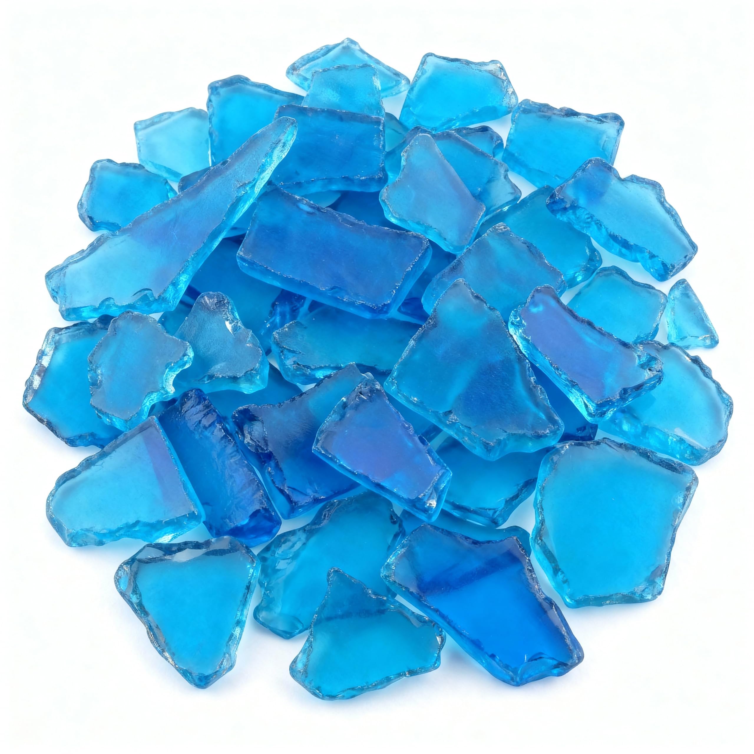 Sea Glass for Crafts Seaglass Pieces Decor Flat Frosted Sea Glass Vase Filler Crushed Sea Glass for Beach Wedding Party Decor Home Aquarium Decor DIY Art Craft Supplies(Ocean Blue,11 Oz)-image-19