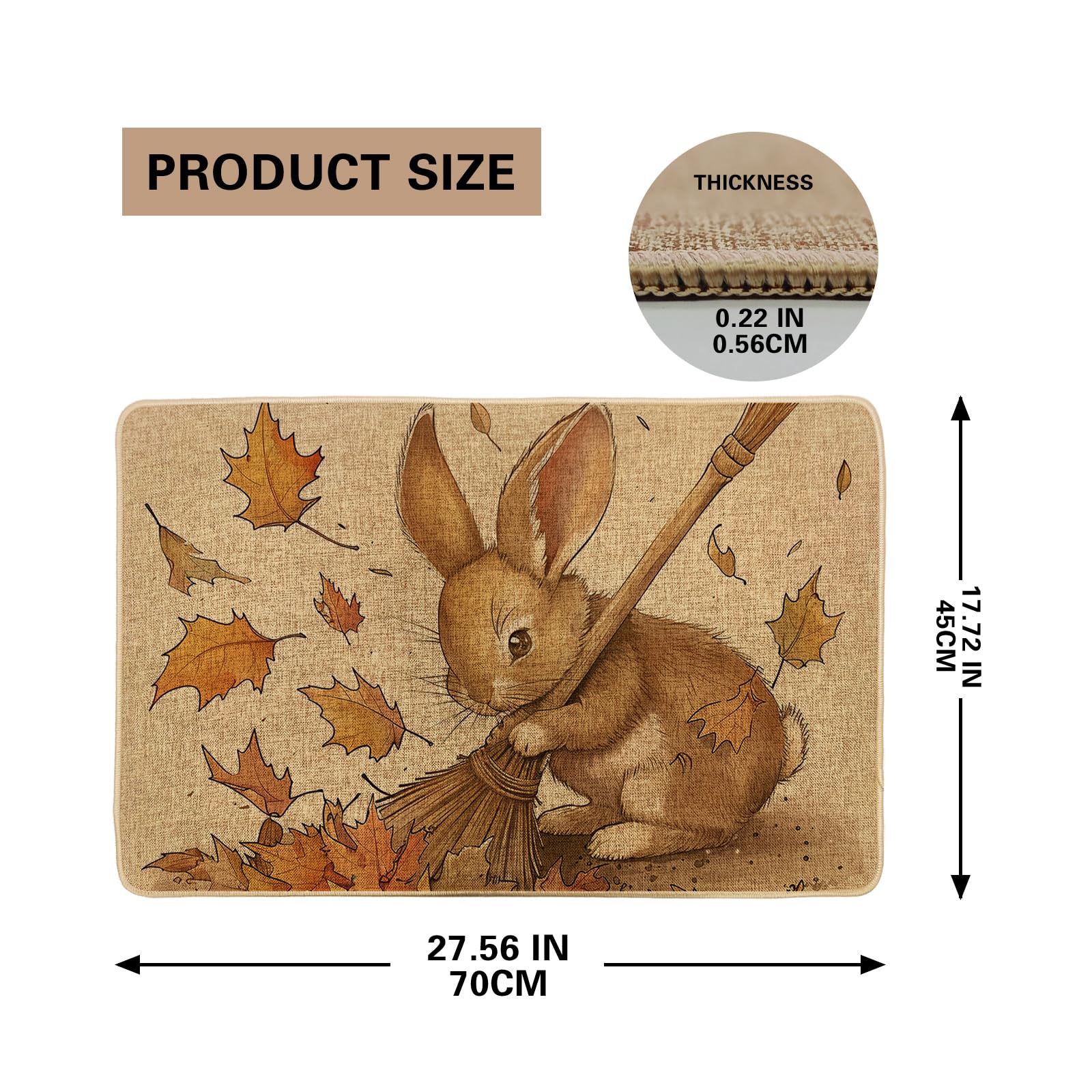 Amazon.com: Fall Bunny Doormat, Cozy Brown Rabbit Door Mat for
