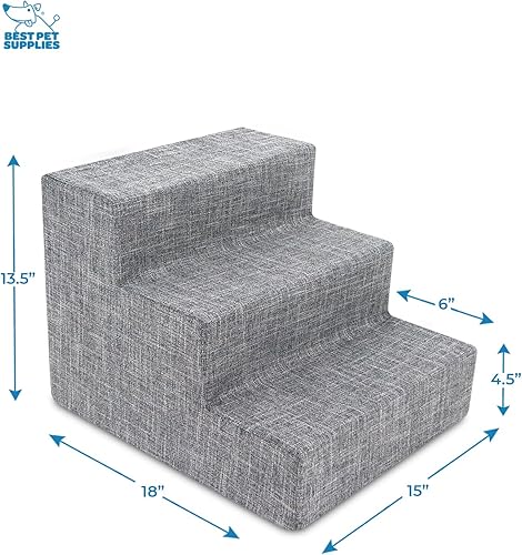 Miniatura 2 de Best Pet Supplies - Escalera espuma portátil, perros, gatos pequeños, equilibrada, segura, antideslizante, interior, sin montaje, subir sillón,