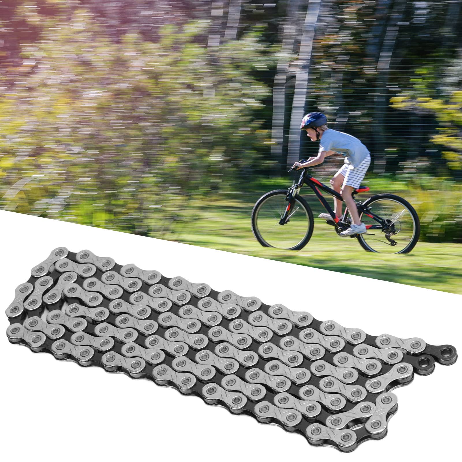 Bicicleta de carretera Cadenas de 11 velocidades Acero de aleación 116 eslabones Cadenas de bicicleta de montaña de 11 velocidades Alto rendimiento Durable Cambio suave para